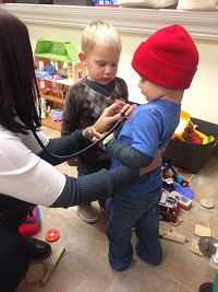child with stethoscope 